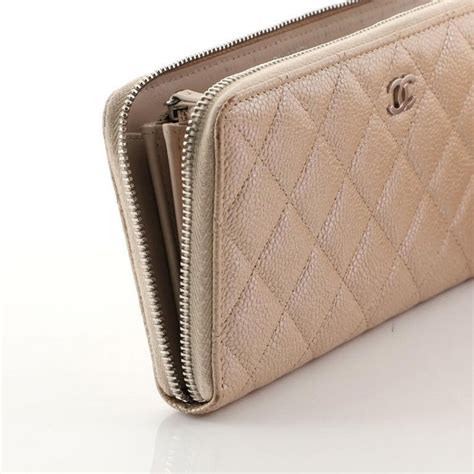 chanel caviar zip around wallet price|Long Wallets .